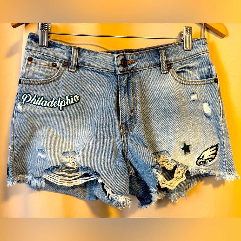 NFL Official Philadelphia *EAGLES* Denim Cutoff Shorts
NEW/never worn, No Tags